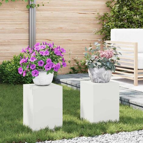 Pflanzenständer 2 pcs Weiß 24 x 24 x 35 cm Stahl