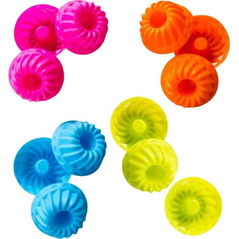 12 Moule à Kougelhopf, Silicone Alimentaire, 4 Couleurs, Pour Gâteaux, Chocolats, Fêtes (1/5)