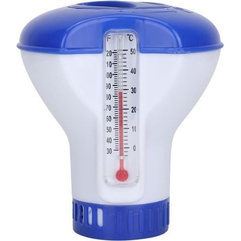 YIN Chlortablettenspender, schwimmender Chlortablettenspender mit Tablettenhalter und Thermometer A8