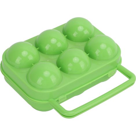 Tragbare Eieraufbewahrungsbox aus ABS mit 6 Fächern, für die Aufbewahrung im Freien und in Innenräumen (grün). (1/5)