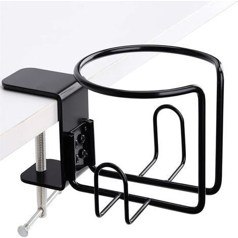 Lntyq Porte Gobelet Boisson Bouteille à Clip - Universelle und rostfreie Edelstahl Porte Gobelets Support Tasse à café Soucoupe Clip for Mugs Bouteilles Gobelets Bières pour la Maison or Le Bureau, 1 (1/5)