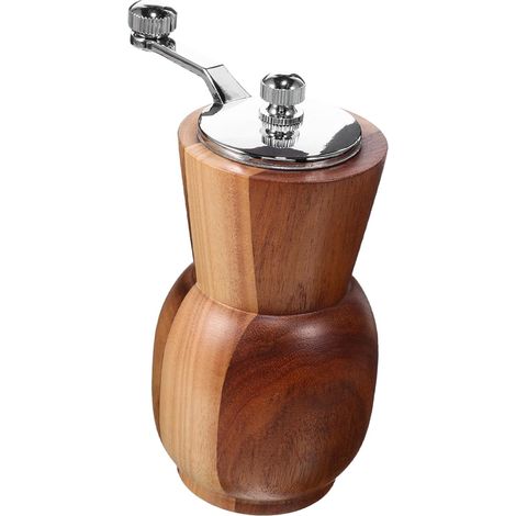 Moulin à poivre manuel, bois et inox, à manivelle (1/5)