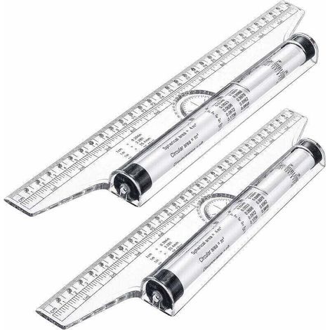 Righello a rullo in plastica in 2 pezzi, righello a rullo per disegno, righello parallelo, righello multifunzionale per misurazione, disegno, uso scolastico, universitario e in ufficio.
