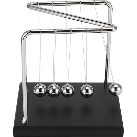 Balle magnétique pendulaire, balle d'équilibre, jouet de décoration pour bureau (A102, base en bois moyenne en forme de Z) (1/3)
