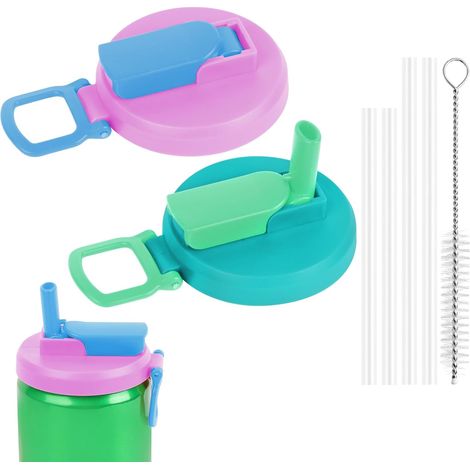 Coperchio per lattina di bibita con cannuccia, 2 colori. Coperchio riutilizzabile per lattine di bevande, coperchi in silicone a prova di perdite per bibite portatili, per birra, succhi di frutta e co (1/5)