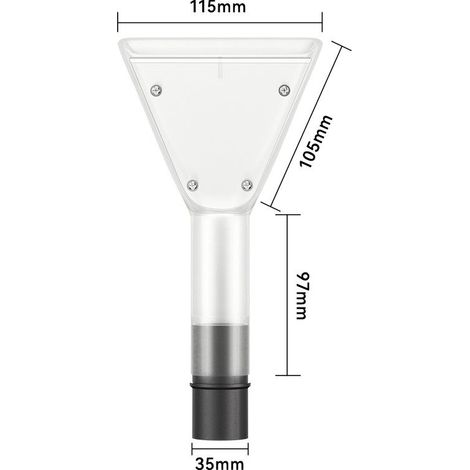 Accessoires pour aspirateur eau et poussière 35 mm/32 mm : Raclette transparente pour canapés, tapis et fauteuils (1/4)