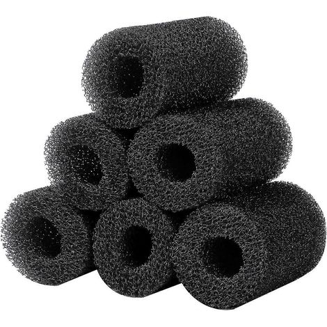 Lot de 6 éponges de préfiltration pour filtre d'aquarium (crevettes, alevins, poissons), diamètre d'entrée 0,8, couvercle en mousse de rechange (1/4)