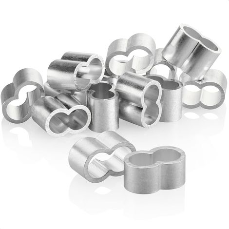 Confezione da 12 fascette stringicavo da 10 mm, fascette stringicavo in alluminio, guaine termorestringenti per prolunghe, doppi manicotti per cinghie di tensione, fascette stringicavo per teloni, 10 (1/5)