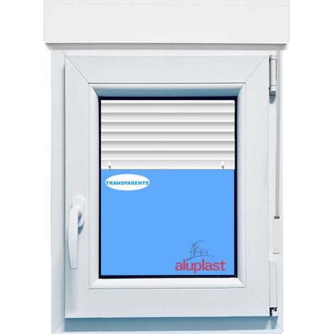 Ventana PVC 800x1155 Blanca Oscilobatiente Derecha con Persiana Vidrio Transparente (1/3)