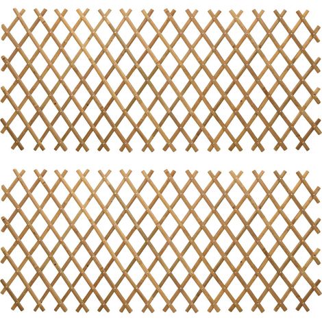 Valla Trellis Expandible 2 pcs Marrón Claro 100 x 105 cm Bambú vidaXL
