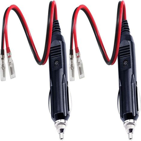 2 Pcs Male Cigarette Lighter Adapter with 16 AWG Power Cable 12V/24V Universal, for Car Inverter, Air Pump, Electric Cup (1/5)