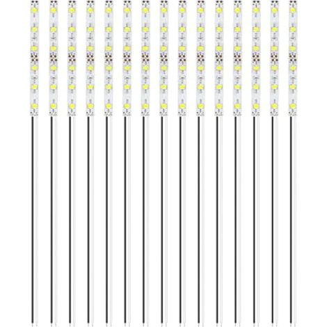 15 Pièces 100mm Pré Câblées LED SMD, Modélisme 2835 12-18V LED Bandes, Blanc (1/5)