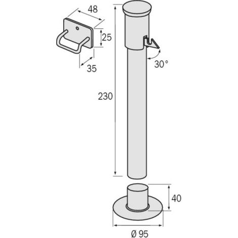 Tirard – Arrêt à pompe avec embase à visser pour portail battant – Aluminium et ABS – Déverrouillage automatique avec ressort de compression