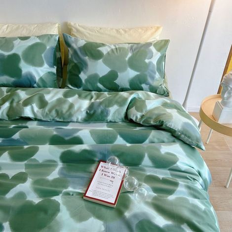 Ensemble de 4 pièces en coton pour lit de 180 cm – Taie d’oreiller, housse de couette (180x220 cm), drap-housse et drap plat – Idéal pour chambre étudiante, dortoir ou résidence universitaire