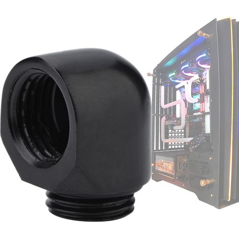 Raccord de refroidissement PC coude à double connexion rapide fileté G1/4 pour tubes (1/5)