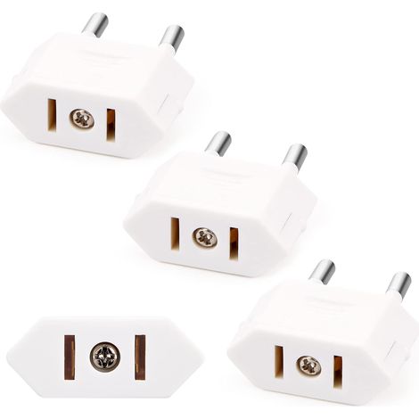 Adaptador de enchufe de EE. UU., 3 piezas, adaptador de enchufe de EE. UU. a UE, Francia, adaptador de viaje, adaptador de enchufe americano. (1/5)
