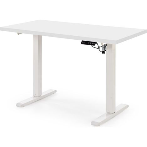 Escritorio de altura regulable Houston 1942, Blanco, Eléctrico, Altura ajustable, Número de puertas: 0, Número de cajones: 0, 75x120x60cm (1/5)