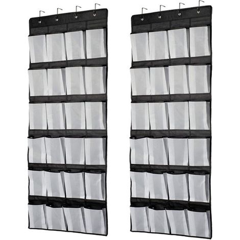 Organisateurs de chaussures suspendus – Lot de 2 – 48 compartiments – Rangement vertical pour chaussures – Organiseur de garde-robe et dressing (1/5)