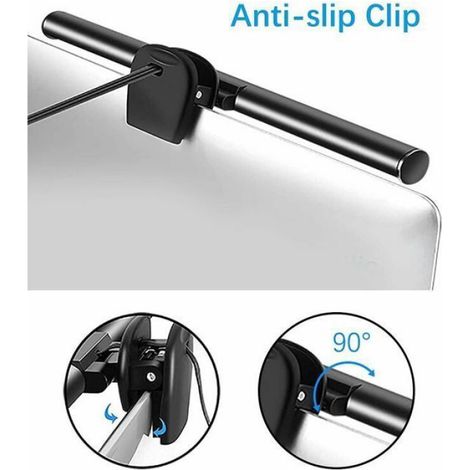 Barre Lumineuse Pour Ecran - LED Sans Scintillement - Alimentation USB - 10 Niveaux De Luminosité - 3 Modes Couleur - Clip Universel Pour Moniteur - 1 Pièce (1/5)