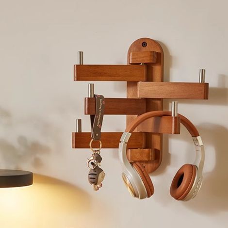 Patère Portemanteaux Chêne pour Entrée Salon Salle Bain (1/5)