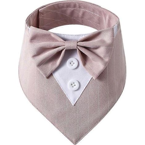 Niedliches Katzenhalsband mit verstellbarer Fliege, großes rosa gestreiftes Schleifenkostüm, Größe M, verstellbares Katzenaccessoire.
