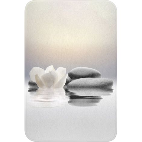 TAPPETINO PER WC Pietre - Loto - Bianco - Acqua - Zen 40x60 cm