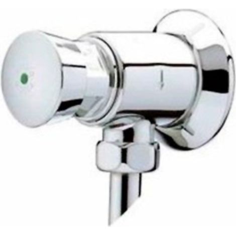 Presto – Robinet d'urinoir mural temporisé – Corps en laiton chromé – Ouverture par bouton poussoir – Débit réglable – Minuterie 6 secondes