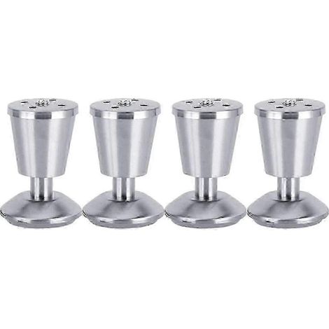 Ensemble de 4 pieds de meubles en acier inoxydable épais, pieds de meuble réglables en forme de coupe, pieds de canapé, millimètres (1/5)