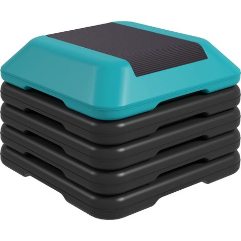 Stepper, bleu, 30 cm, 150 kg, réglable, antidérapant, pour sport à domicile, cardio à domicile, entraînement jambes (1/5)