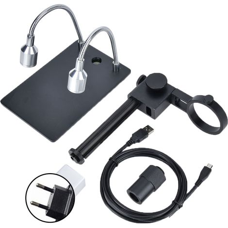 Universelle USB-Mikroskophalterung aus Aluminiumlegierung, 50 mm Durchmesser, 100–240 V EU-Netzteil (1/5)