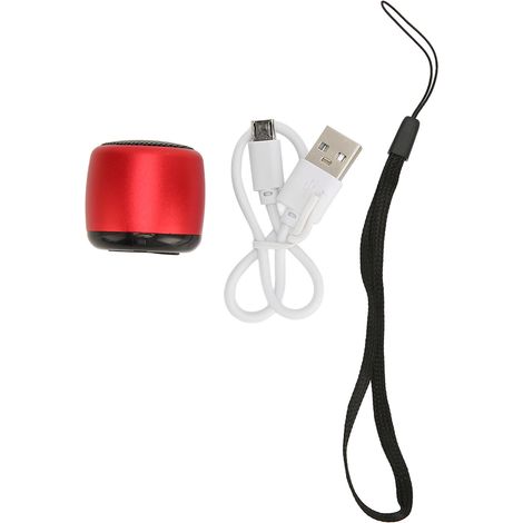 Enceinte Bluetooth Mini avec Subwoofer Puissant, Rechargeable USB, Métal Portable pour Téléphone Tablette PC Rouge (1/5)