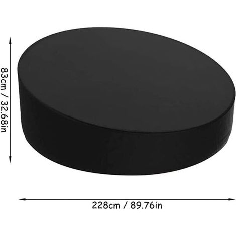 VURAHOME -Housse de protection pour canapé-lit de jardin 210D étanche ronde en rotin - Protection contre les intempéries - Housse de protection pour meubles de jardin avec sac de rangement (noir) (1/4)