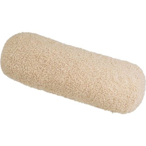 Coussin Sherpa bouclé polyester beige 45 x 18 cm (1/3)