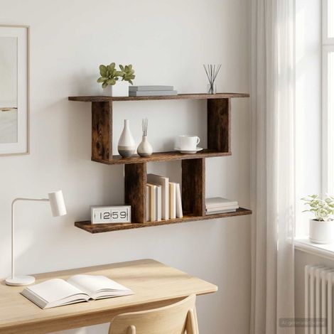 vidaXL Scaffale da parete Rovere Fumo 80 x 15 x 50,5 cm (1/5)