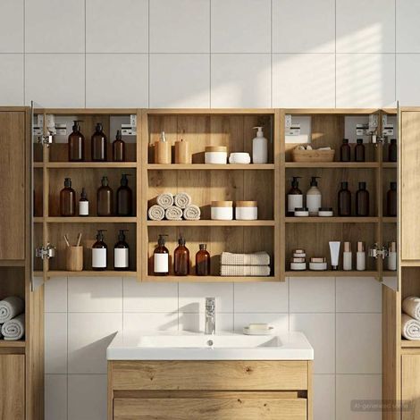 vidaXL Set di Armadi da Bagno 3 pz 100 x 10,5 x 50 cm (1/5)