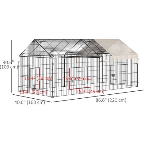 Enclos pour petits animaux Catio beige 87x41x41 pouces avec couvercle et plusieurs portes pour une utilisation intérieure et extérieure. (1/5)