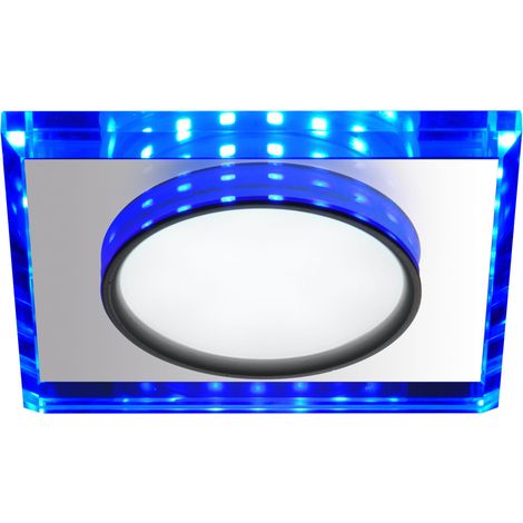 Lámpara de techo LED Candellux SSP, de cristal, con dos circuitos LED, color azul. (1/2)