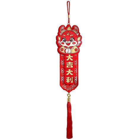 Décoration suspendue du Nouvel An chinois 2024, avec des vœux traditionnels pour la Fête du Printemps et des messages de bénédiction, idéale pour la maison et le bureau. Accessoires de décoration.-Sty (1/5)