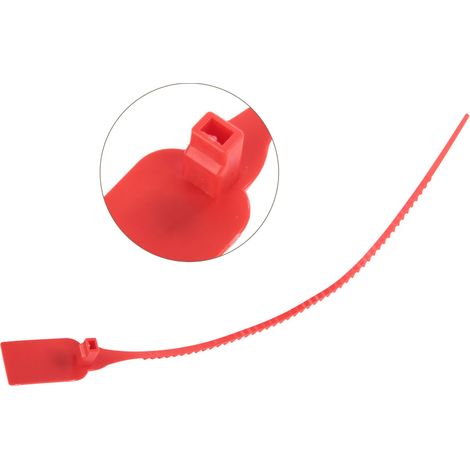 Lot de 100 attaches de câble en plastique jetables, auto-serrantes, valise, chaussures, sac, étiquette rouge (1/4)