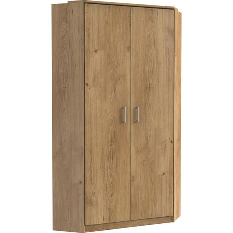 Armoire d'angle contemporaine chêne poutre Genova