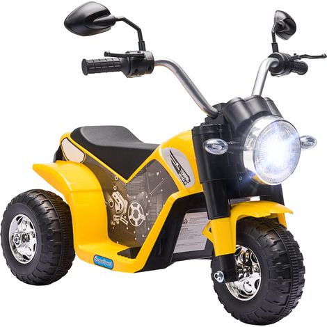 Moto électrique enfants 3 roues Luci Suoni 6V 2 km/h 72x57x56 cm Jaune