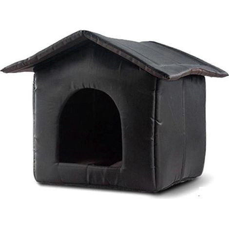 Nid pour chat imperméable d'extérieur, garde-manger chaud, niche noire (1/5)