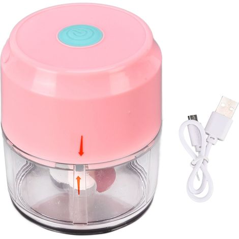 hachoir à ail électrique rose à deux lames chargement USB
