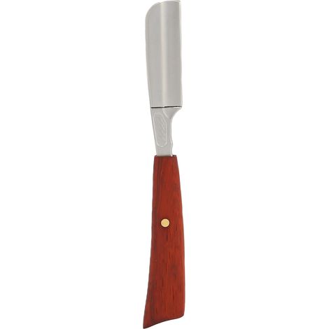 Rasoir droit manche zinc alliage, coupe-chou japonais pour rasage barbe, cheveux et sourcils, lame droite argentée S53-7 (1/5)