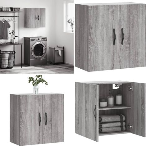 Armoire murale sonoma gris 60x31x60 cm bois d'ingénierie - Rangement mur - Bois d'ingénierie (1/5)