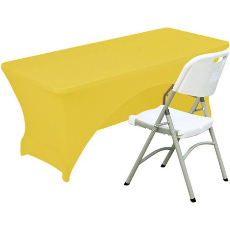 Spandex Tischdecke 120 cm Gelb, Rechteckig, Pflegeleicht, Dehnbar