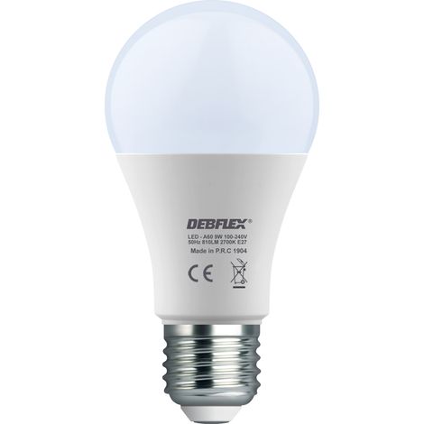DEBFLEX - AMPOULE A60 SMD VERRE BLANC E27 9W 2700K 810LM - 600433
