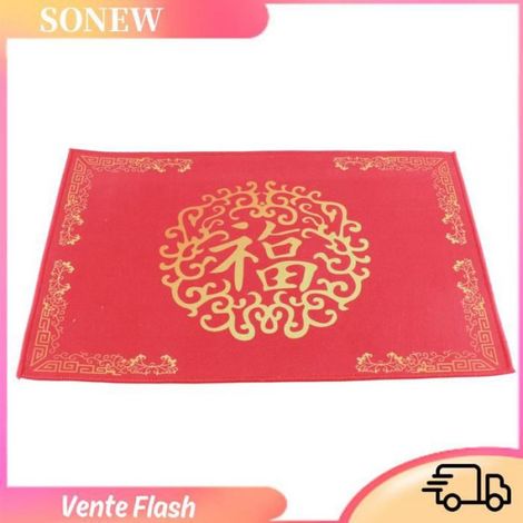 Sonew tapis de sol rouge Tapis de sol chinois rouge du nouvel an, paillasson d'intérieur luminaire fete (1/5)