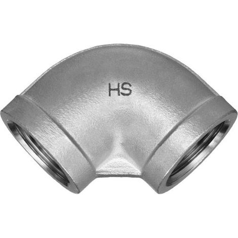 Raccord d&39angle en acier inoxydable Hermann Schmidt 2000 /2&quot 90° filetage intérieur/filetage intérieur