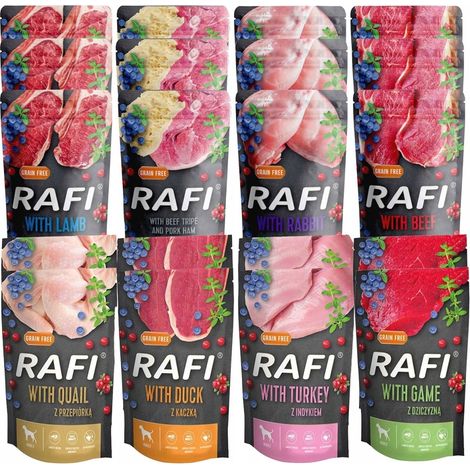 RAFI Nassfutter-Set für Hunde, Mischung aus DOLINA Noteci Geschmacksrichtungen, 20 x 500g Beutel